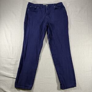 Earl Jeans Women Size 12 Blue Denim Pants Stretch Cotton Classic Straight